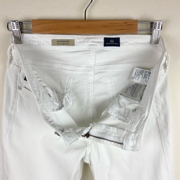 AG ‘The Stevie Cuff’ Slim Straight Cuffed Pant - White - Picture 8 of 8